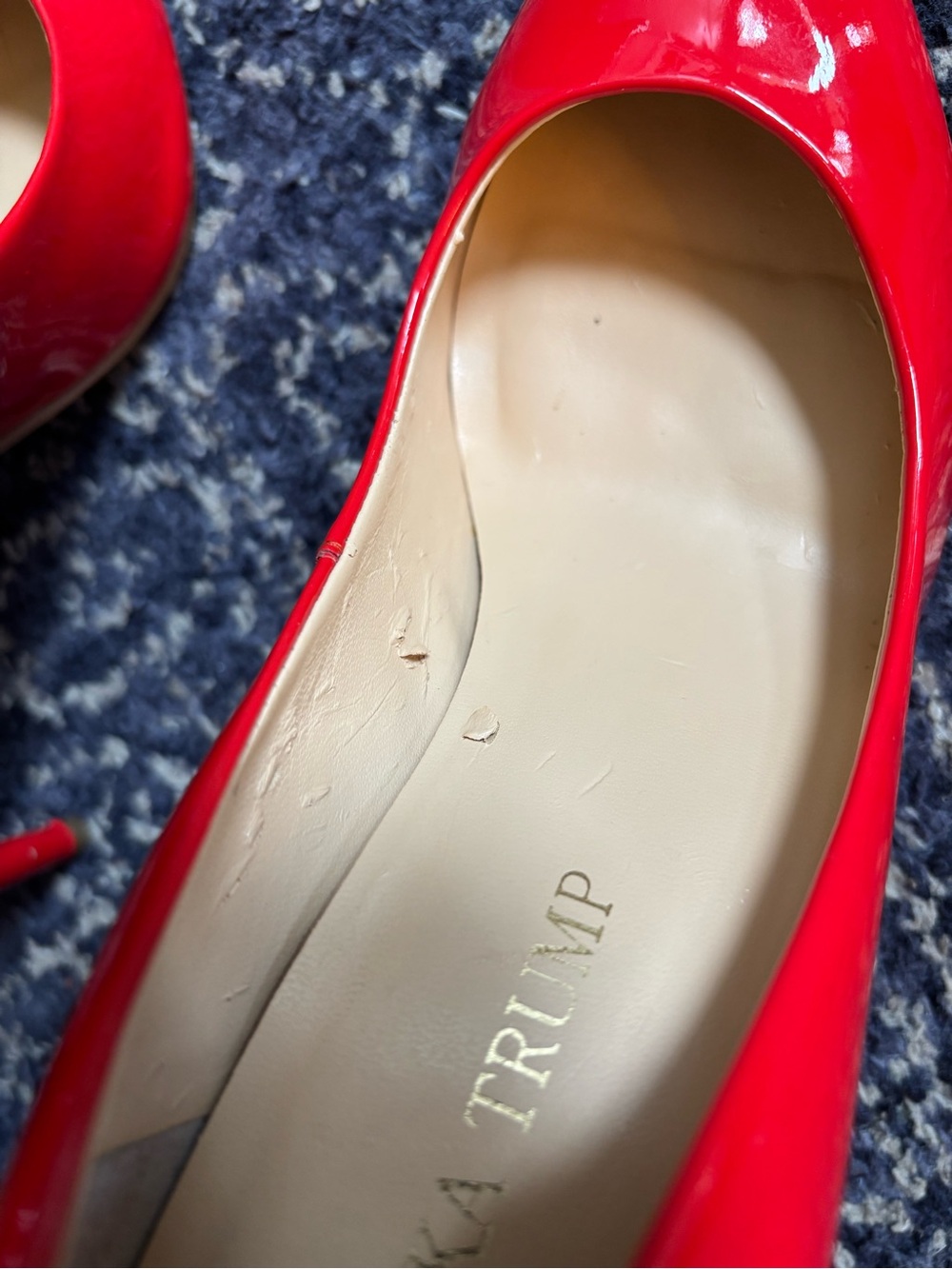 Ivanka Trump Red Patent Pointed-Toe Stiletto Pumps - Picture 7 of 9